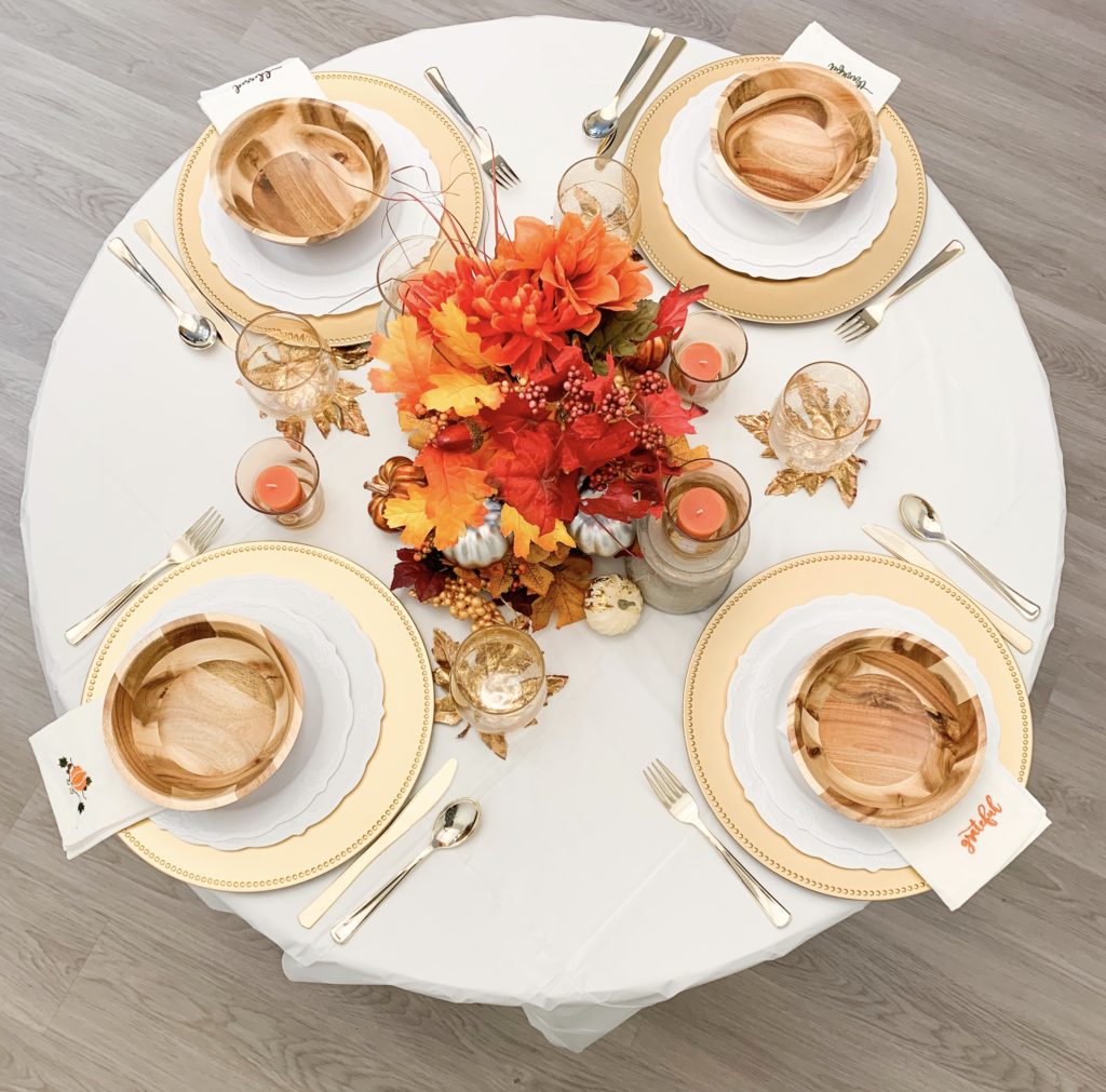 Round table fall table setting