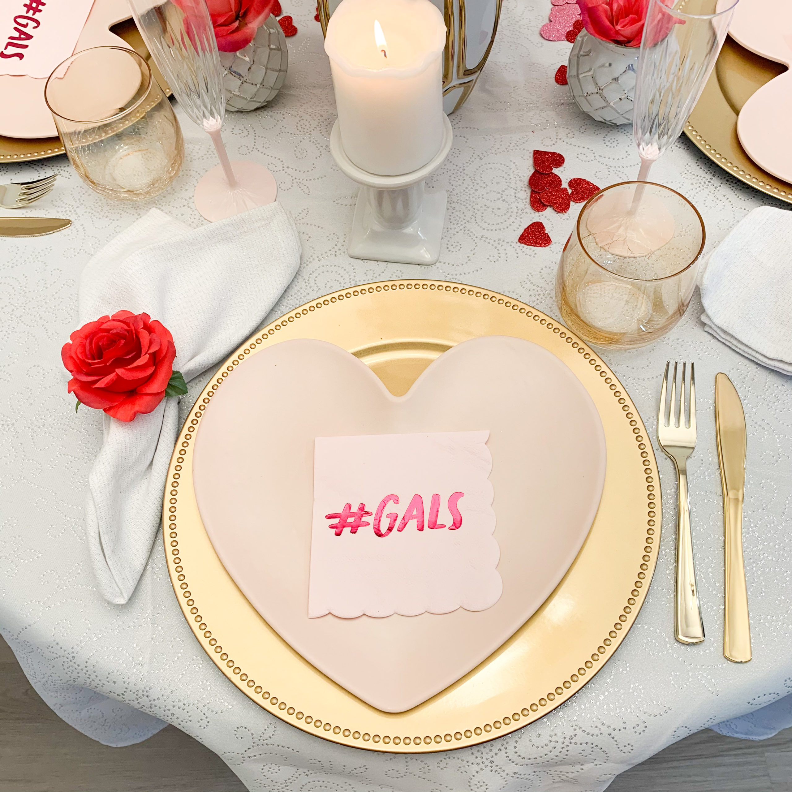 Galentine's Day placesetting
